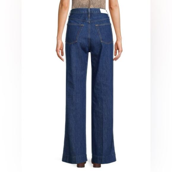 NWT RE/DONE 70's Style Retro pocket Wide Leg Jeans in True Rinse Size 26 - Picture 2 of 10